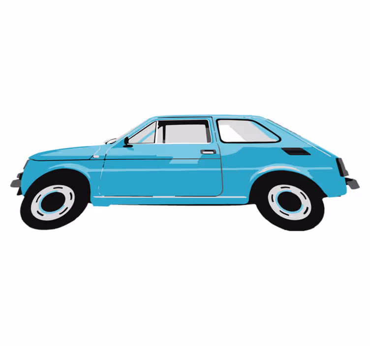 Vinylový koberec pro děti modré vintage auto - TenStickers