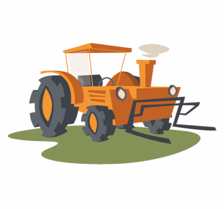 Vinylový koberec pro děti oranžový traktor - TenStickers