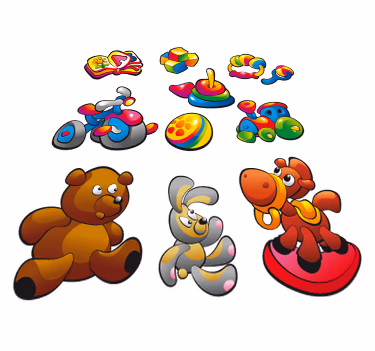 Vinylový koberec pro děti s kolekcí hraček - TenStickers