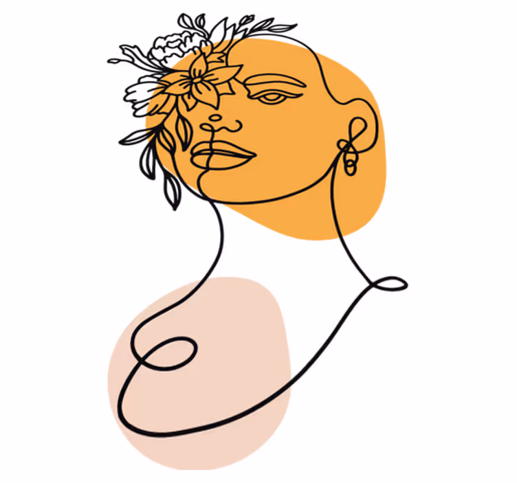 Vinylový koberec do ložnice s minimalistickým portrétem ženy - TenStickers
