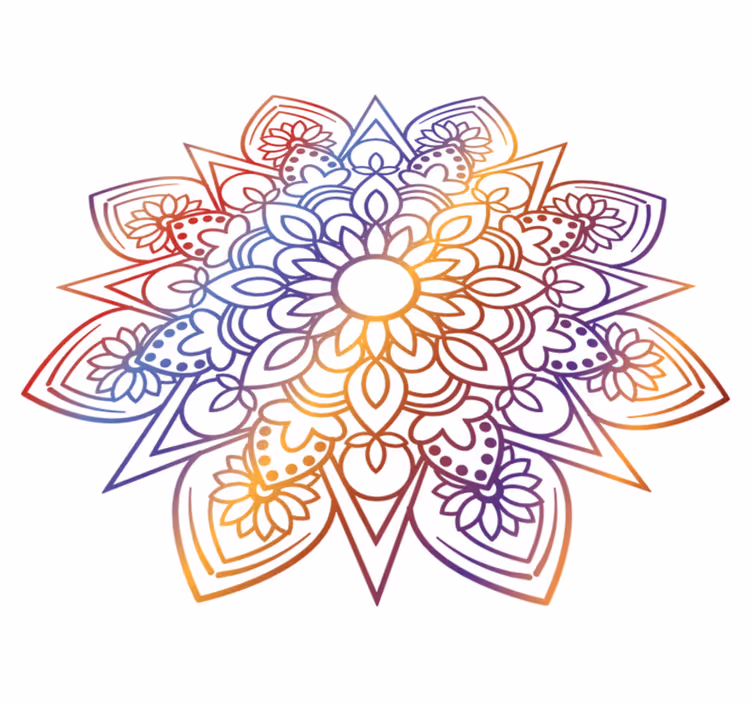 Vinylový koberec do ložnice sytá ohnivá mandala - TenStickers