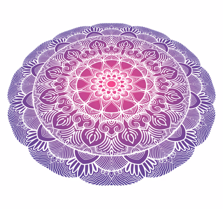 Vinylový koberec do ložnice mandala fialové květiny - TenStickers