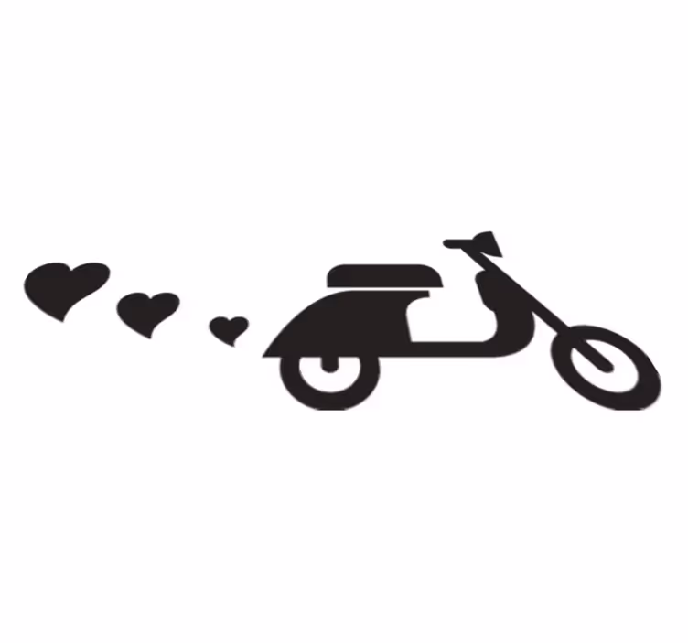 Vinylový koberec do ložnice motorky a srdce - TenStickers