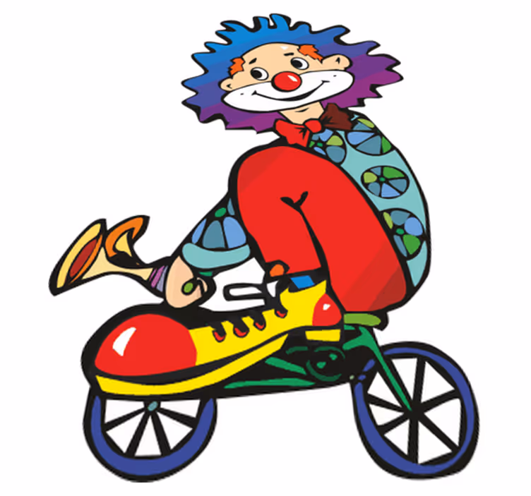 Vinylový koberec pro děti klaun na kole - TenStickers
