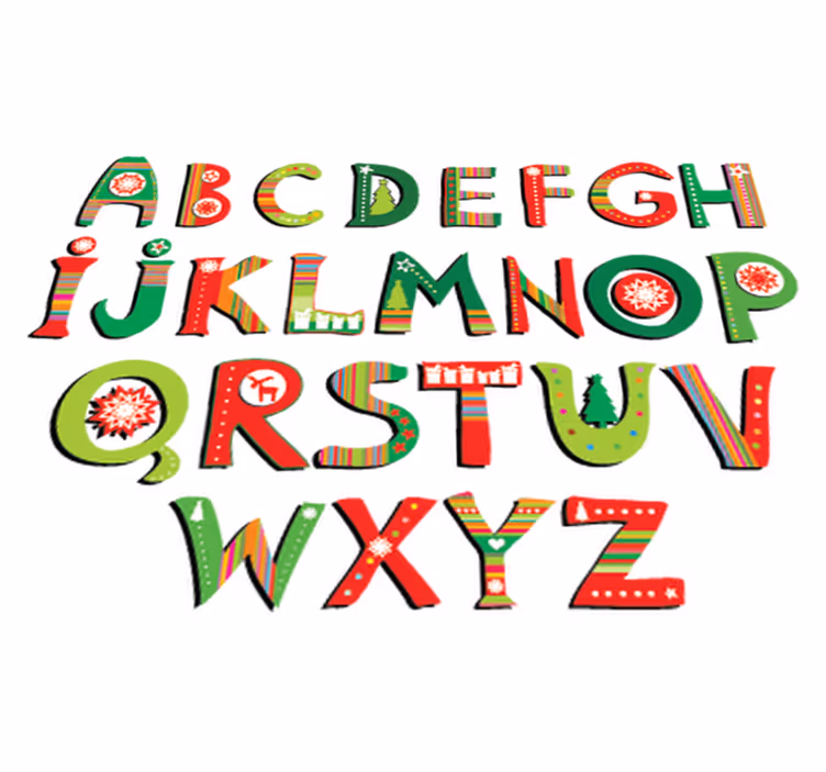 Vinylový koberec pro děti zelenočervená abeceda - TenStickers