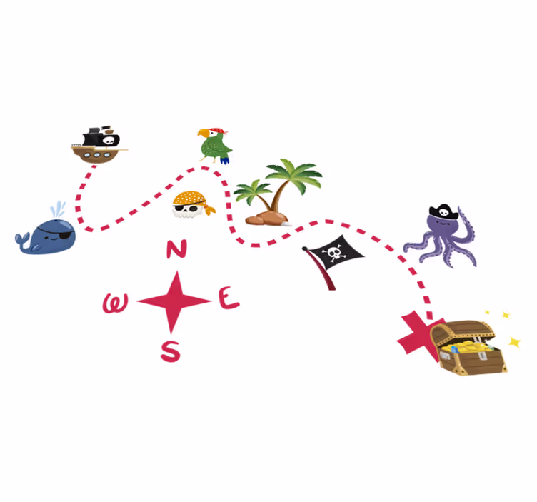Vinylová hrací podložka pokladová mapa - TenStickers