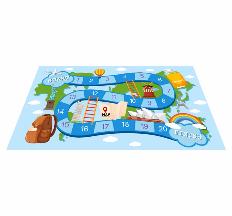 Vinylová hrací podložka hry kolem světa - TenStickers