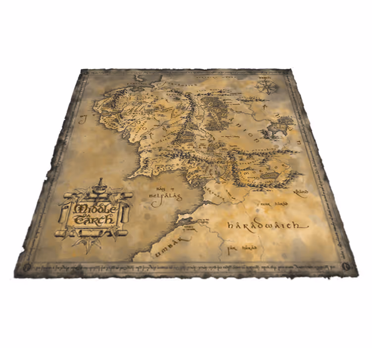 Vinylový koberec z celého světa mapa středozemě - TenStickers