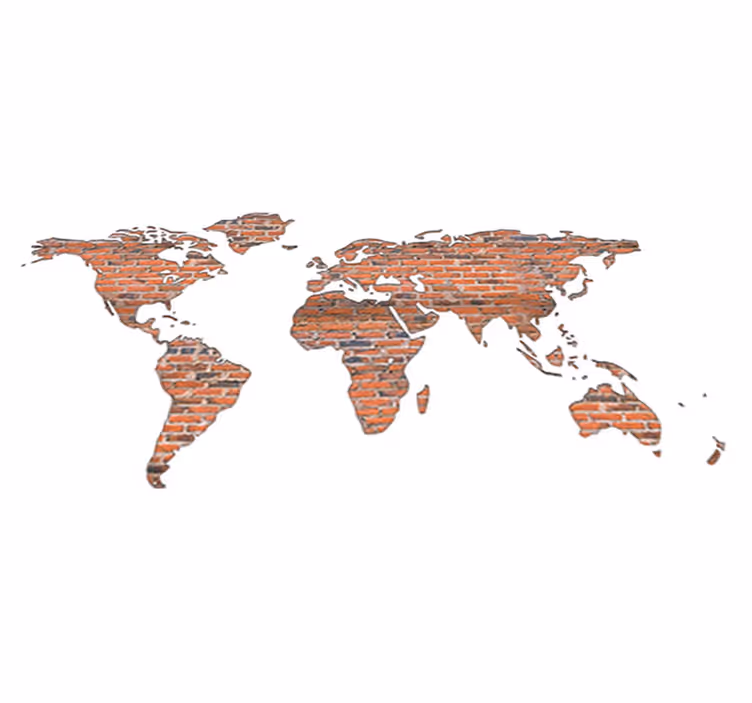 Vinylový koberec z celého světa cihlová mapa - TenStickers
