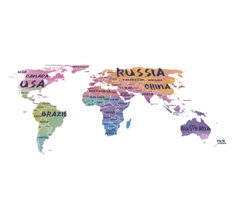 Vinylový koberec z celého světa s mapou písmen - TenStickers