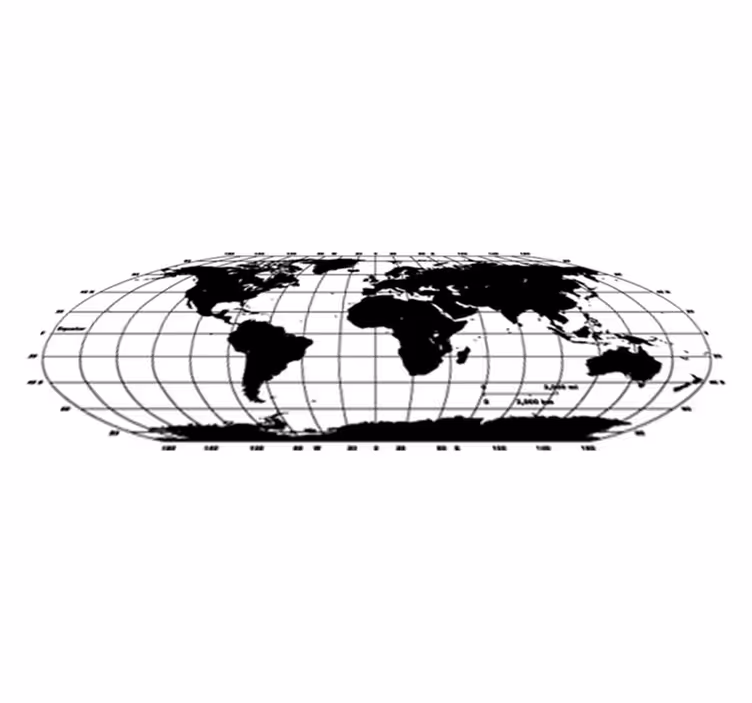Vinylový koberec z celého světa jednobarevná mapa - TenStickers