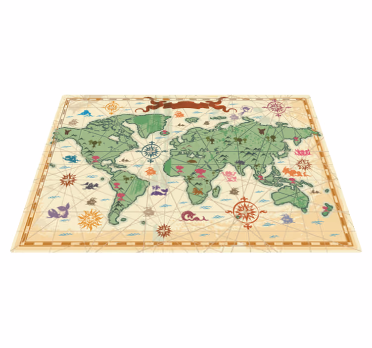 Vinylový koberec z celého světa dětská mapa světa - TenStickers