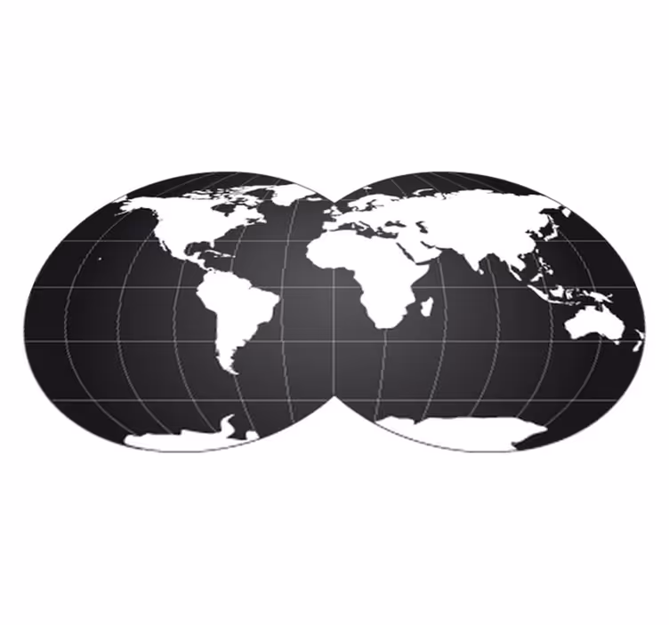 Vinylový koberec z celého světa dvojitý globus dekorativní - TenStickers