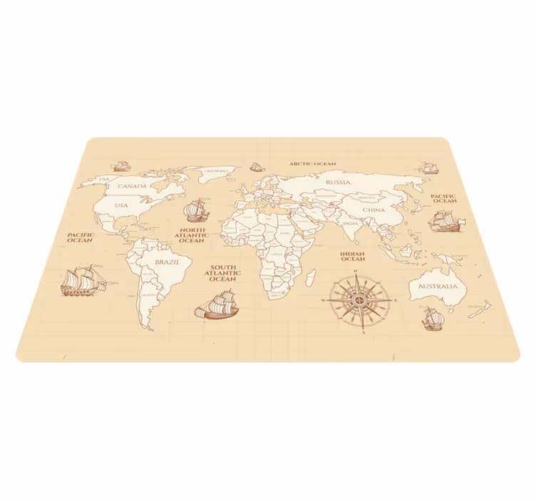 Vinylový koberec z celého světa s mapou zemí - TenStickers