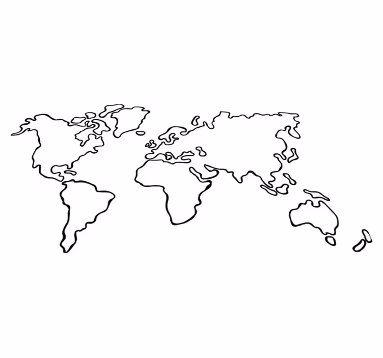 Vinylový koberec z celého světa jednobarevná politická mapa - TenStickers