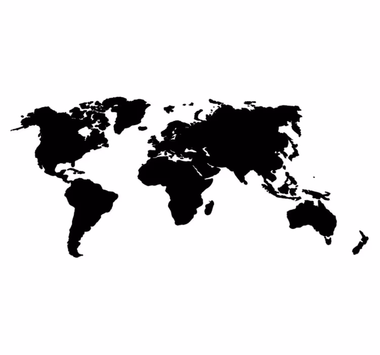 Vinylový koberec z celého světa monochromatická mapa - TenStickers