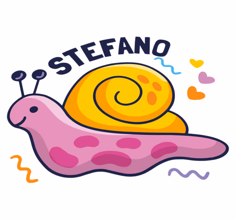 Vinylový koberec pro děti barevná šnečí jmenovka - TenStickers