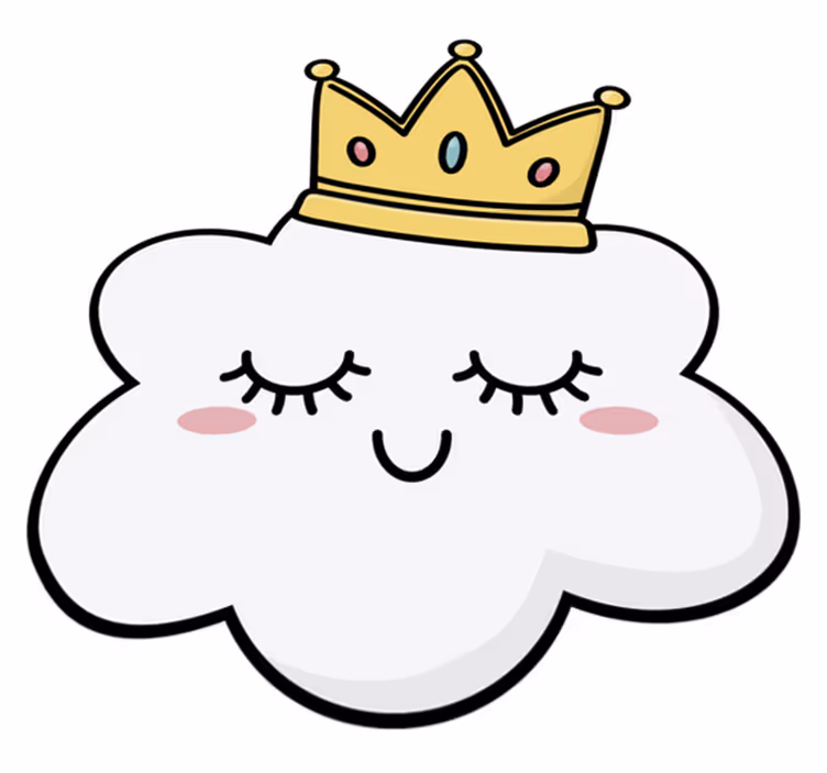 Vinylový koberec pro děti korunované mraky - TenStickers