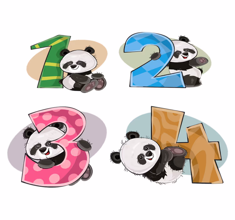 Vinylový koberec pro děti 4 pandy - TenStickers