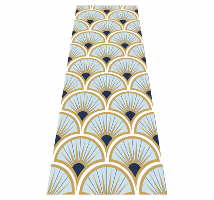 Koupelnový vinylový koberec v modrých odstínech art deco - TenStickers