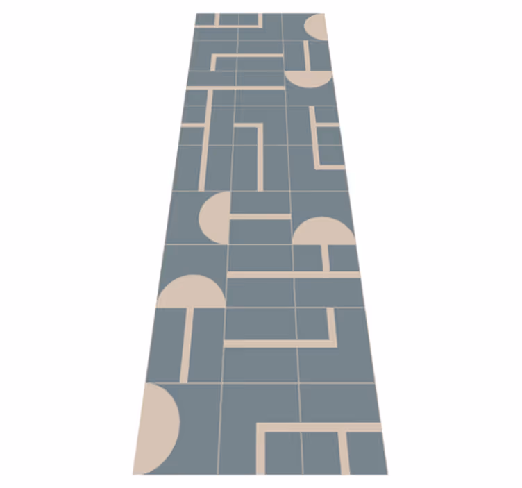 Koupelnový vinylový koberec šedobluď moderní geometrie - TenStickers