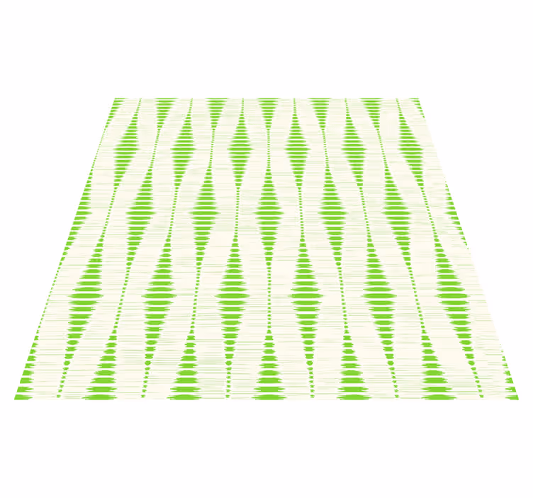 Geometrický vinylový koberec zelený rabaul ikat - TenStickers