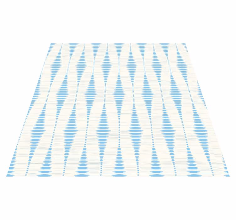 Geometrický vinylový koberec světle modrý ikat - TenStickers