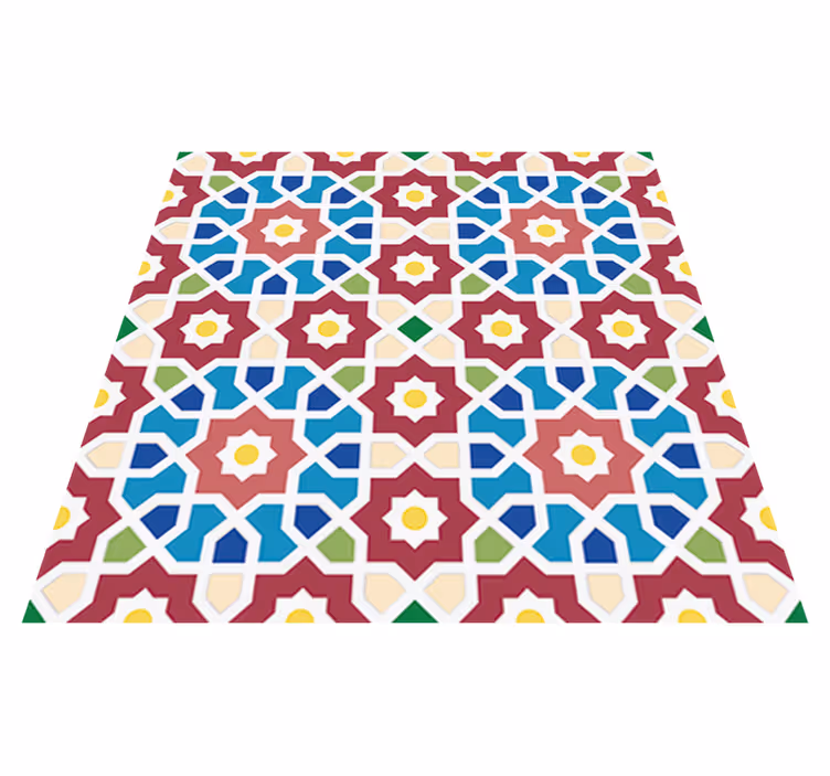 Koupelnový vinylový koberec arabské hydraulické dlaždice - TenStickers