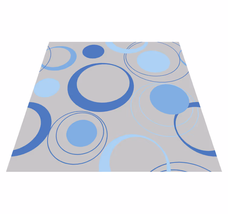 Koupelnový vinylový koberec minimalistické modré bubliny - TenStickers