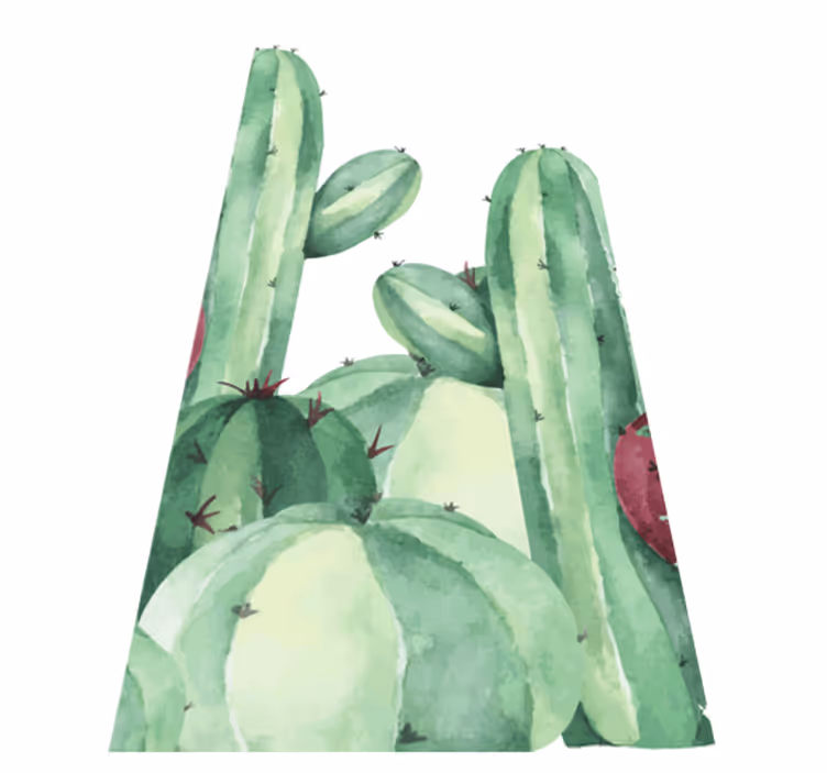 Koupelnový vinylový koberec cactus plants - TenStickers