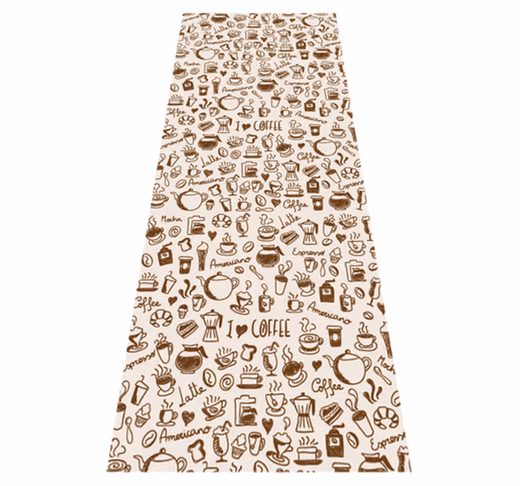 Kuchyňský vinylový koberec s kávovými motivy - TenStickers