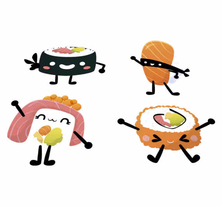 Kuchyňský vinylový koberec roztomilé sushi - TenStickers