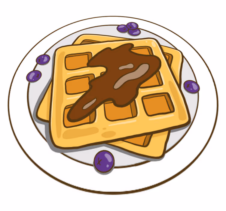 Kuchyňský vinylový koberec s ilustracemi vaflí - TenStickers