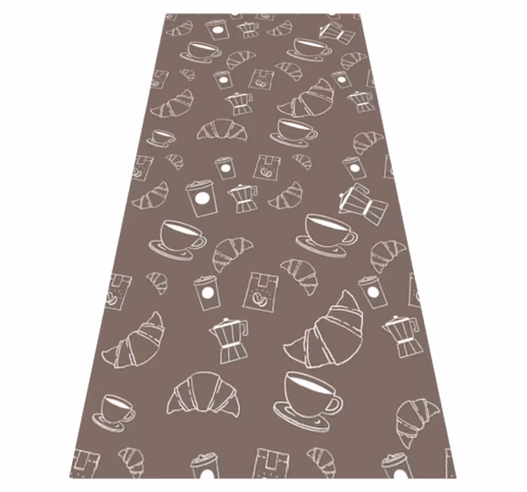 Kuchyňský vinylový koberec café croissant - TenStickers
