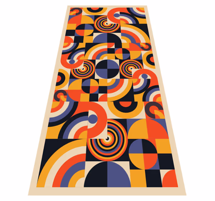 Kuchyňský vinylový koberec barevné bauhaus kruhy - TenStickers