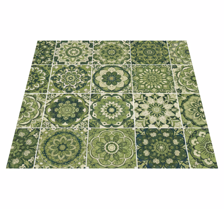 Kuchyňský vinylový koberec v mechu zeleném kaleidoskopu - TenStickers