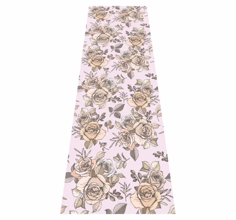 Vinylový koberec do ložnice s růžovým pozadím shabby chic - TenStickers