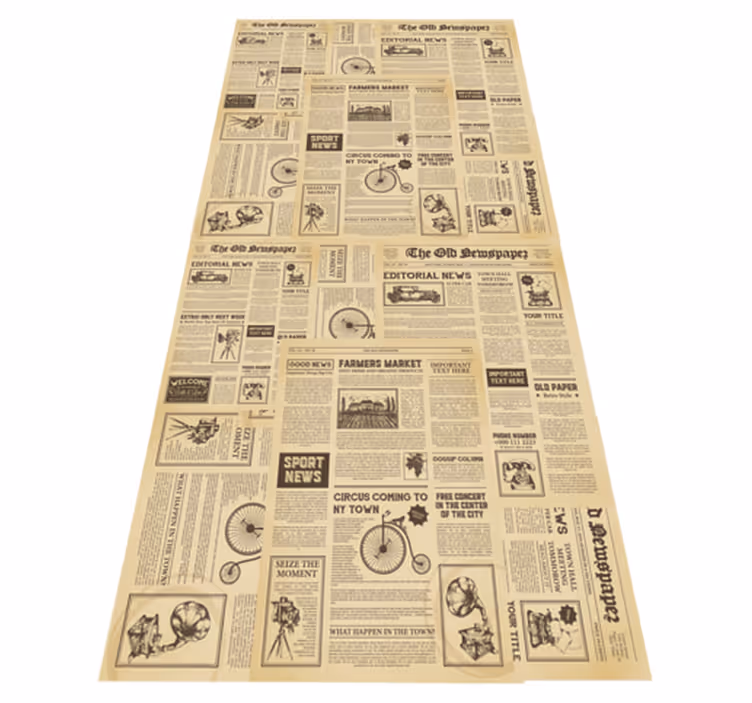 Vinylový studijní koberec s vintage americkými novinami - TenStickers