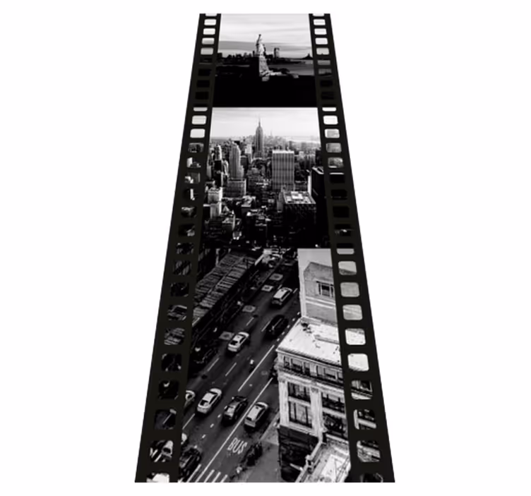 Vinylový koberec do ložnice s koláží nyc fotografií - TenStickers