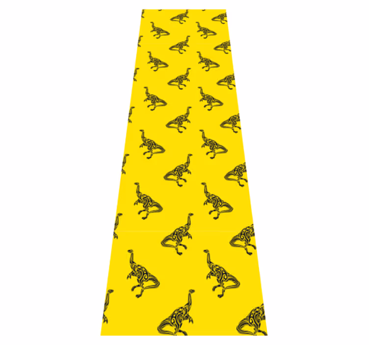 Vinylový koberec do ložnice s dinosaury na žluté - TenStickers