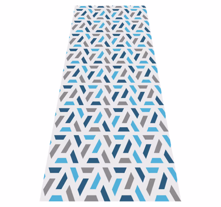 Skandinávský vinylový koberec modro-zelený geometrický vzor - TenStickers