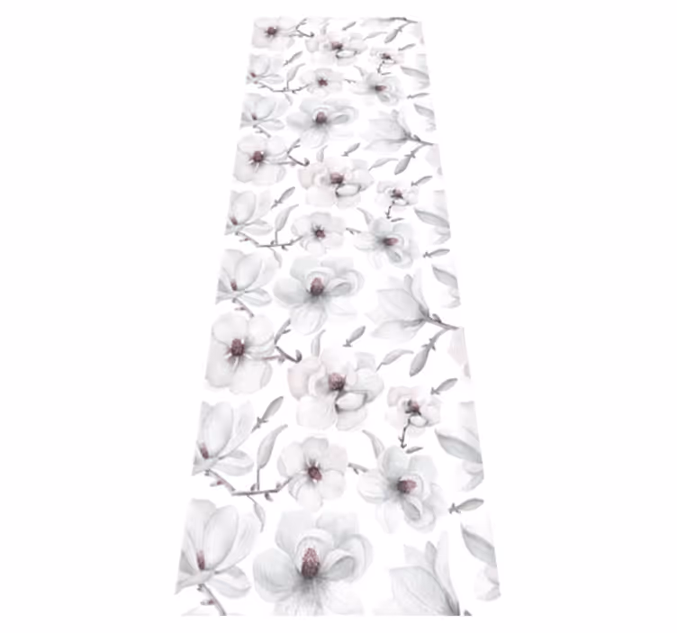 Přírodní vinylový koberec elegantní větev s květem magnolie - TenStickers