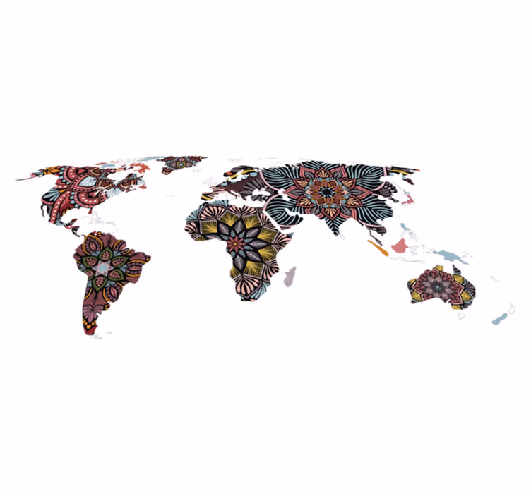 Vinylový koberec z celého světa mandala světa - TenStickers
