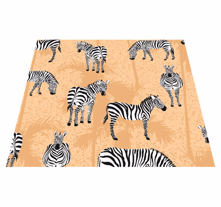 Zvířecí vinylový koberec zebra do koupelny - TenStickers