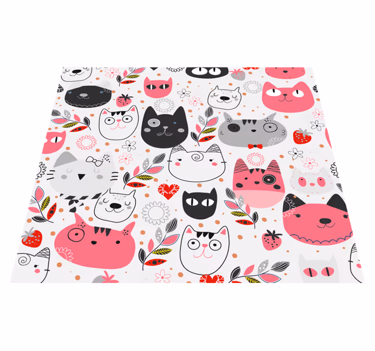 Zvířecí vinylový koberec s ilustracemi koček - TenStickers