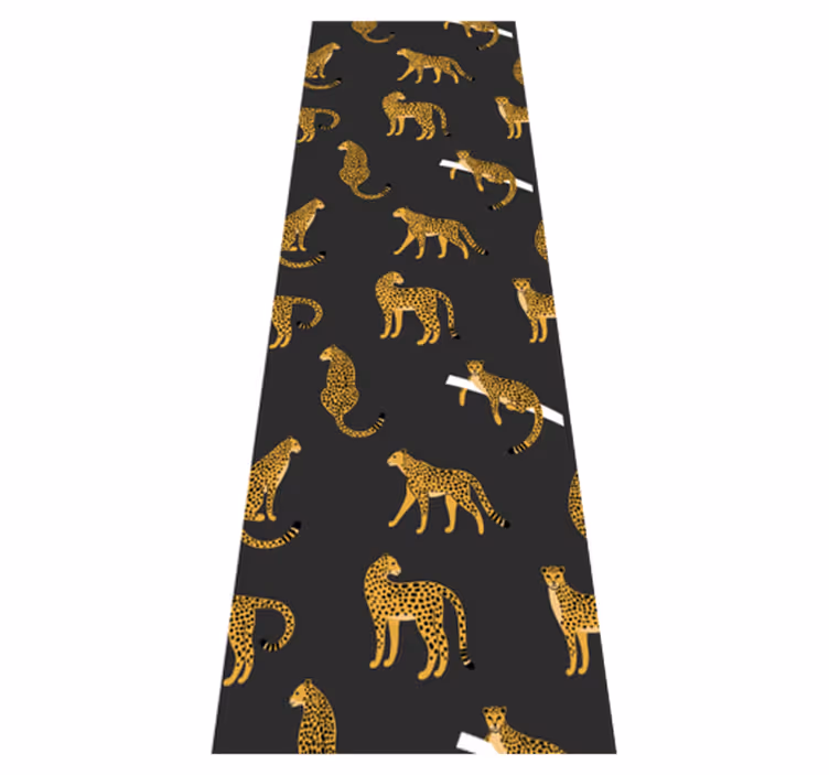 Zvířecí vinylový koberec leopardí vzor na tmavém pozadí - TenStickers