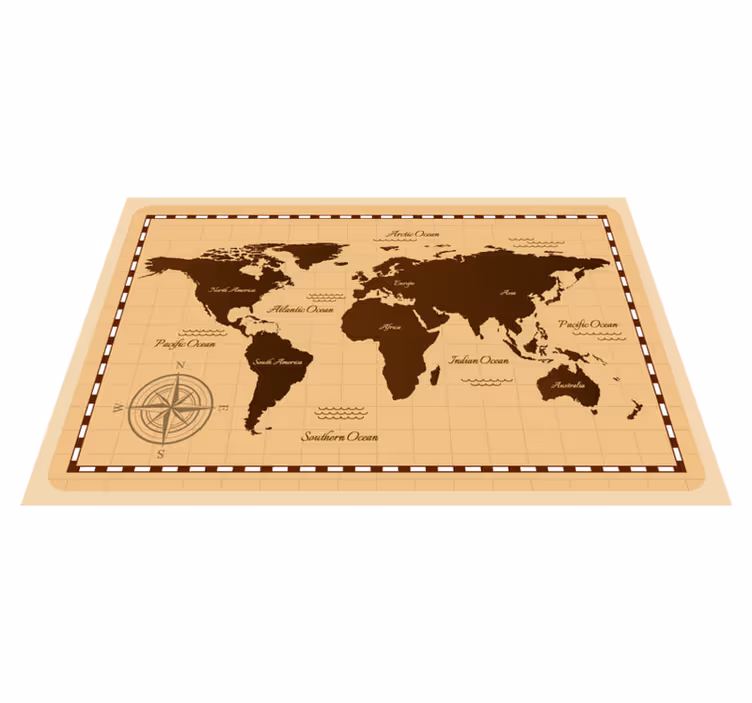 Vinylový koberec z celého světa atlas - TenStickers