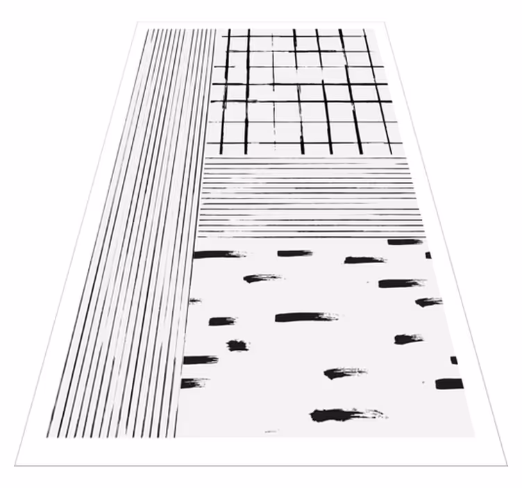 Moderní vinylový koberec s černými liniemi - TenStickers