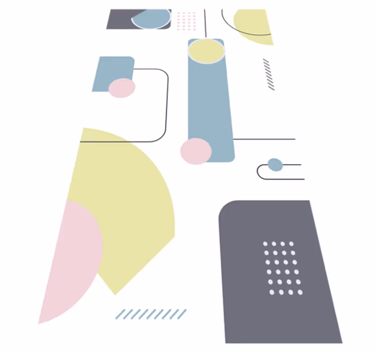 Moderní vinylový koberec s pastelovým geometrickým vzorem - TenStickers