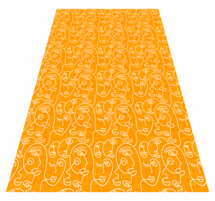 Vinylový koberec s texturou abstraktní oranžové ženy - TenStickers